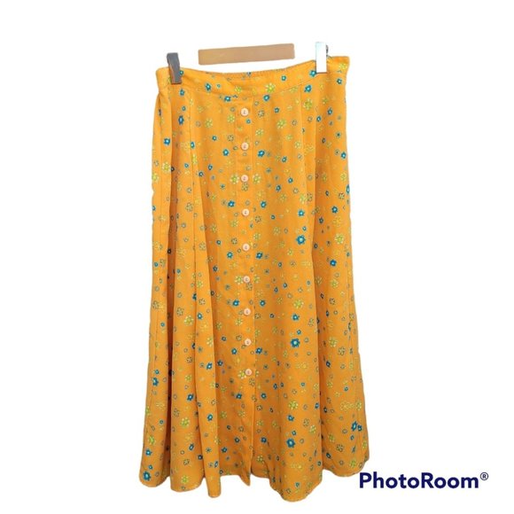 All Over Ditsy Floral Print Skirt Button Down - Picture 1 of 7